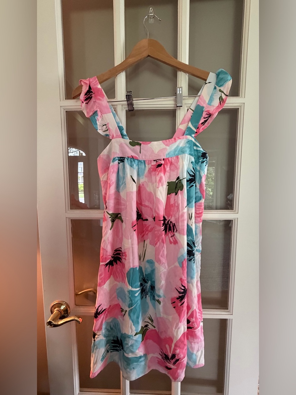 Emily Wonder Pink & Teal Floral Sleeveless sundress Dress small